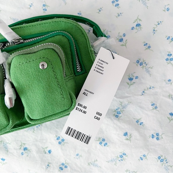 Nunoo Helena Recycled Canvas Crossbody Bag - Green - Picture 2 of 6